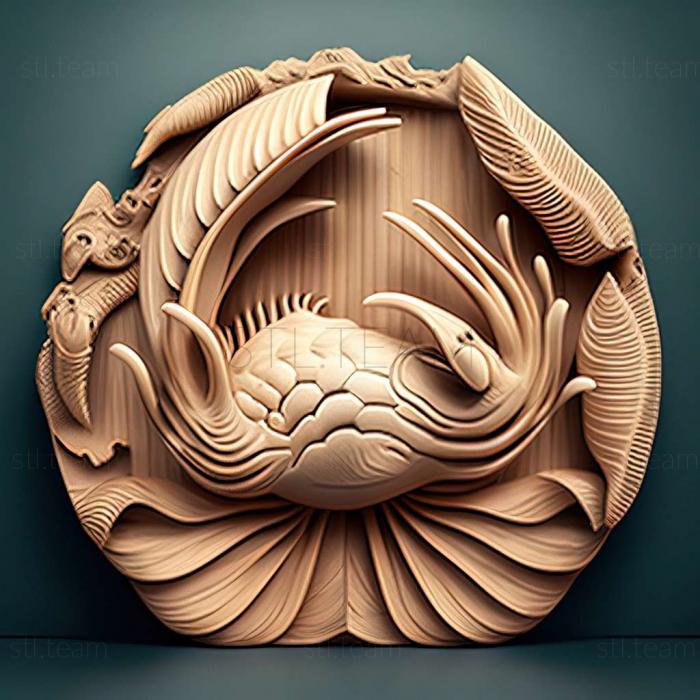 3D модель Мін молюск відома тварина (STL)